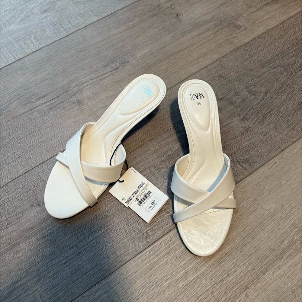 NEVER WORN! Zara Women's Cream Mules